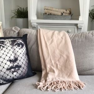 100% cashmere millennial pink throw blanket